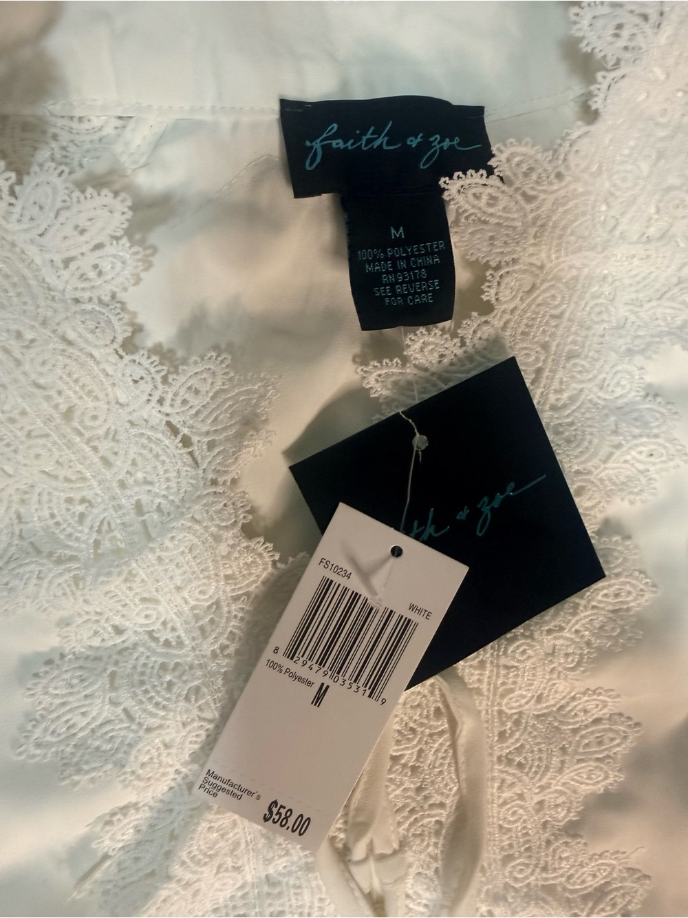 White Cold-Shoulder Lace-Tie Blouse - Picture 5 of 5